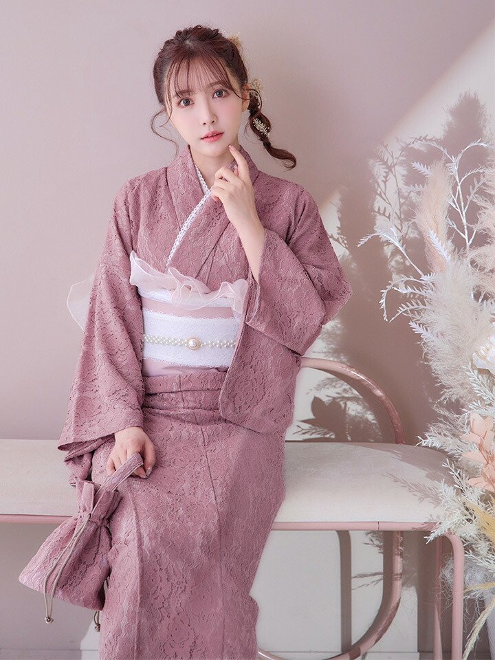 楽天市場】送料無料 あす楽【浴衣3点セット】くすみピンク 浴衣