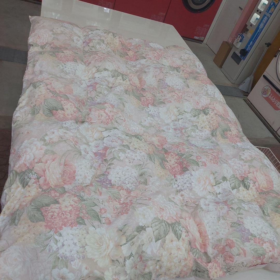 羽毛掛け布団 花柄 日本製 西川 羽毛布団 グースダウン93％ 花柄 シングルロング スリーピュア