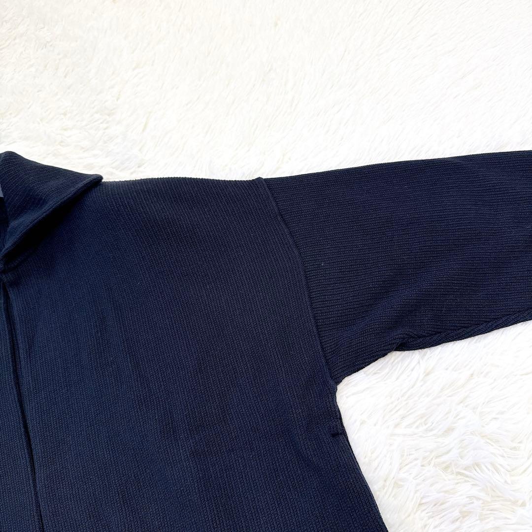 ドゥーズィエムクラス Twins ニットジャケット ネイビー ロゴプレート F