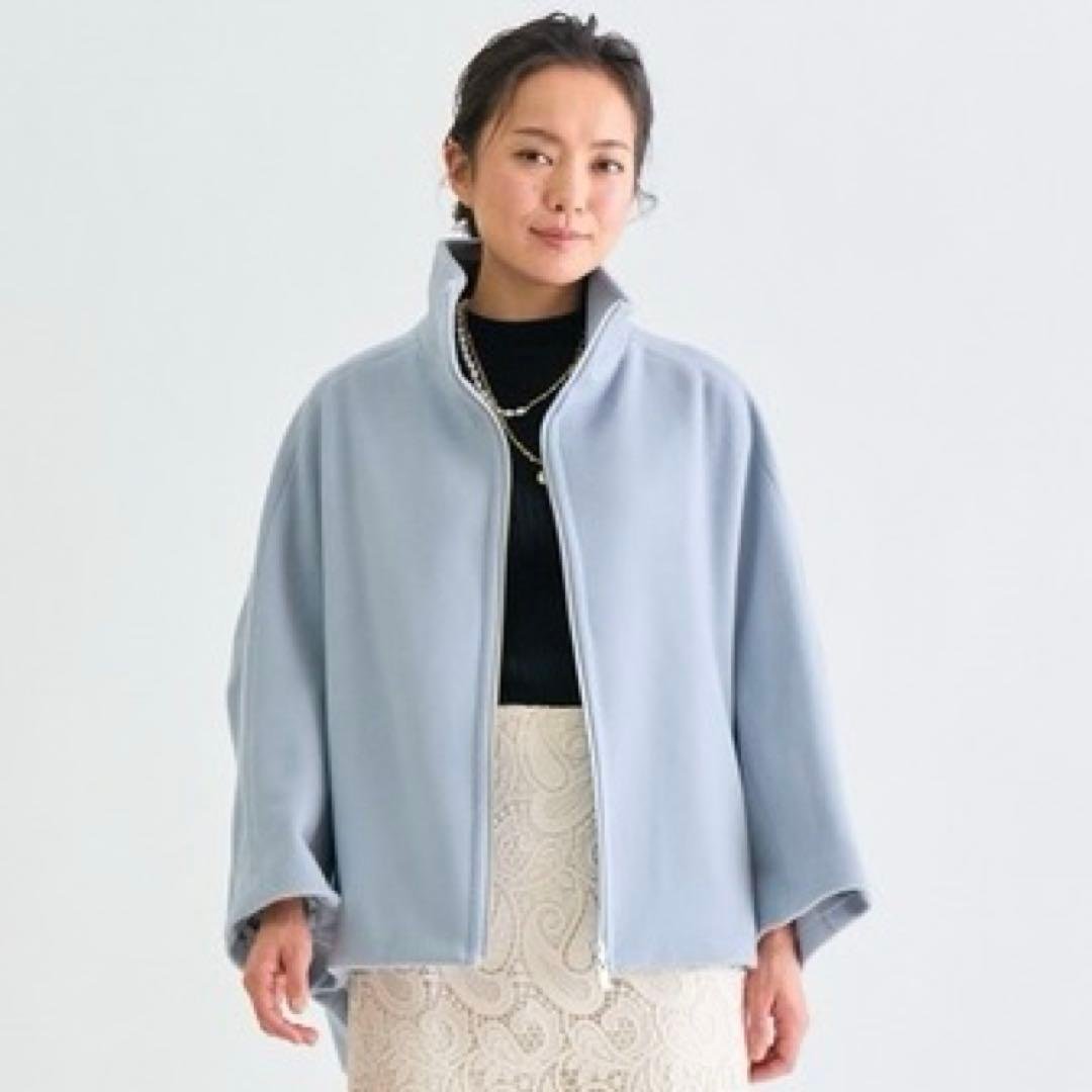 21AW♡ANAYI アナイ ラムウールケープコート 36 ショートコート ANAYI（アナイ）の「ラムウールショートコート（その他アウター）」 - WEAR